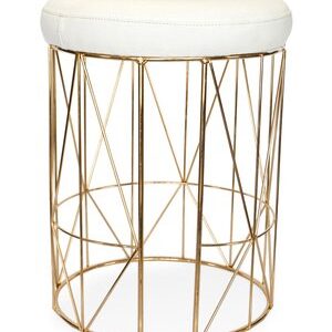 White & Gold Stool