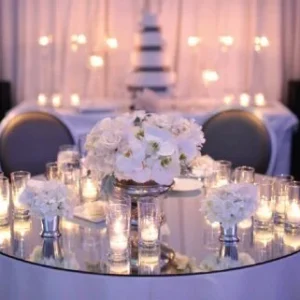 Silver Mirror Top Table - 60"